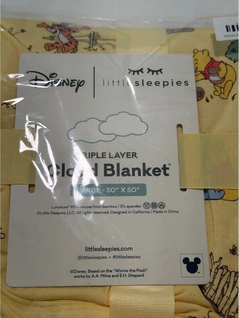 Little Sleepies Disney Winnie the Pooh Playtime Cloud Blanket 50x50 HTF NWT